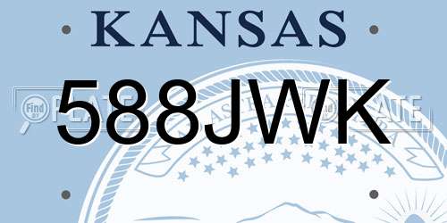 588JWK Kansas License Plate