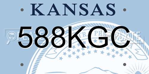 588KGC Kansas License Plate