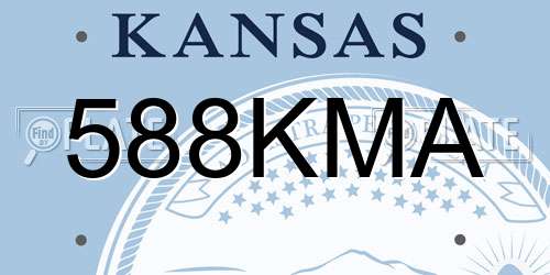 588KMA Kansas License Plate