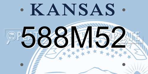 588M52 Kansas License Plate