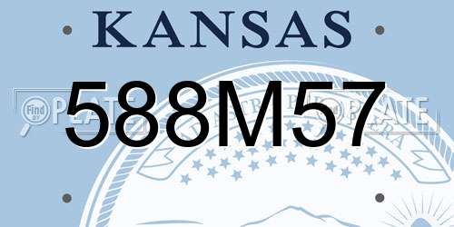 588M57 Kansas License Plate