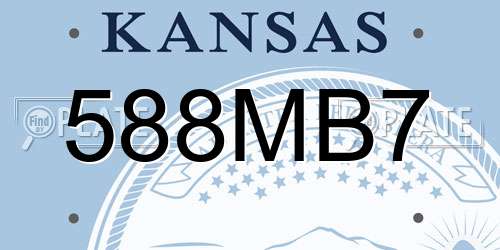 588MB7 Kansas License Plate