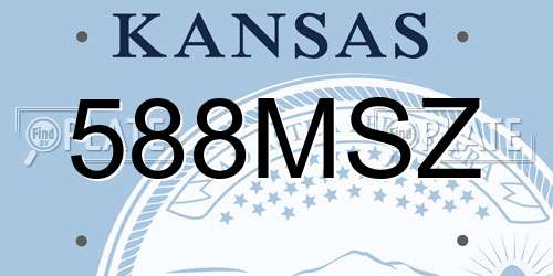 588MSZ Kansas License Plate