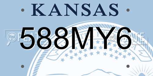 588MY6 Kansas License Plate