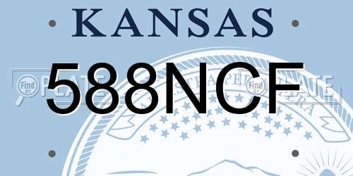 588NCF Kansas License Plate