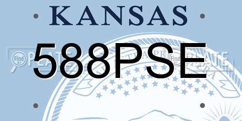 588PSE Kansas License Plate