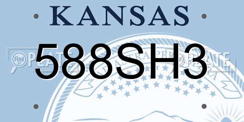 588SH3 Kansas License Plate