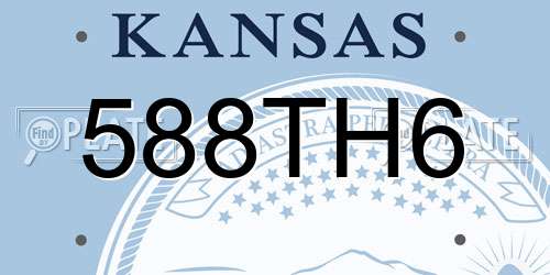 588TH6 Kansas License Plate