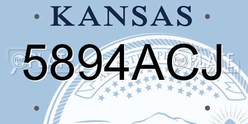 5894ACJ Kansas License Plate