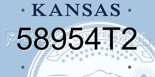 58954T2 Kansas License Plate