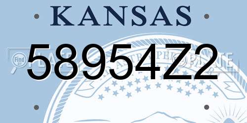 58954Z2 Kansas License Plate