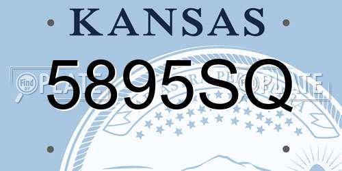 5895SQ Kansas License Plate