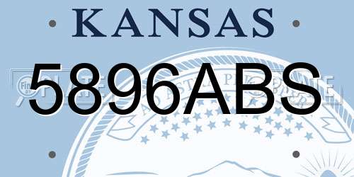 5896ABS license plate in KS state