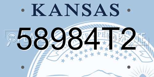 58984T2 Kansas License Plate