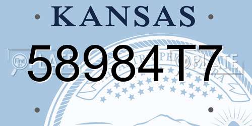 58984T7 Kansas License Plate
