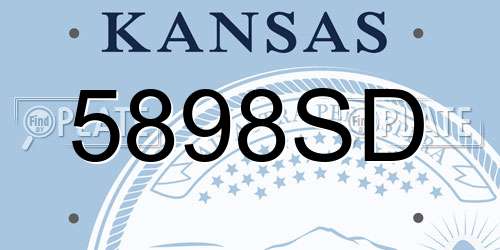5898SD Kansas License Plate