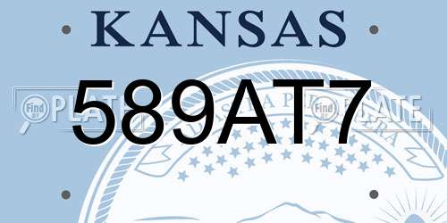 589AT7 Kansas License Plate