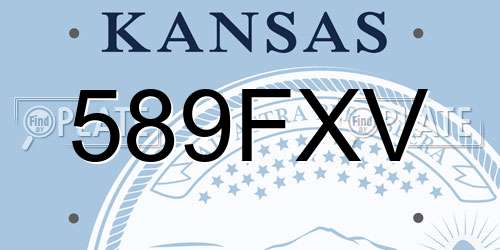 589FXV Kansas License Plate