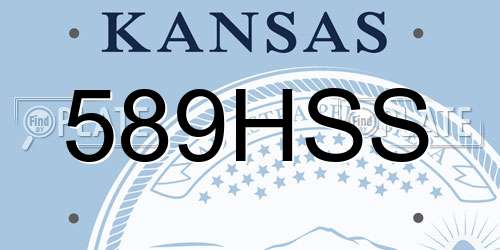 589HSS Kansas License Plate