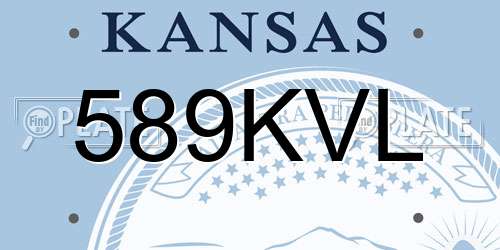 589KVL Kansas License Plate