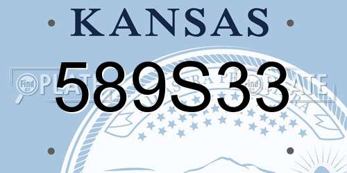 589S33 Kansas License Plate