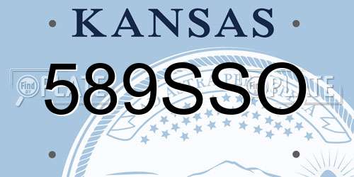 589SSO Kansas License Plate