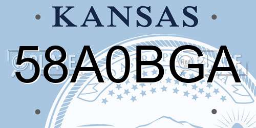 58A0BGA Kansas License Plate