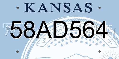 58AD564 Kansas License Plate