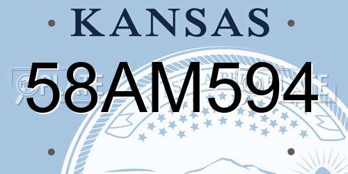 58AM594 Kansas License Plate