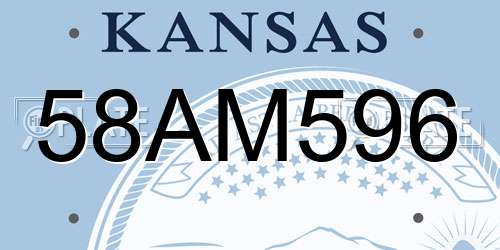 58AM596 Kansas License Plate