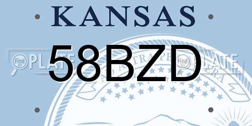 58BZD Kansas License Plate