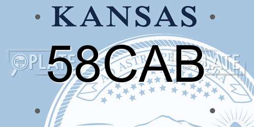 58CAB Kansas License Plate