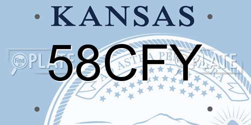 58CFY Kansas License Plate