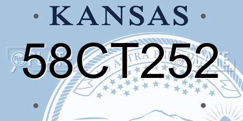 58CT252 Kansas License Plate