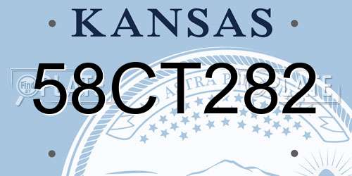 58CT282 Kansas License Plate