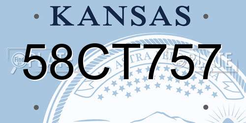 58CT757 Kansas License Plate