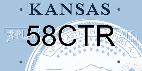 58CTR Kansas License Plate