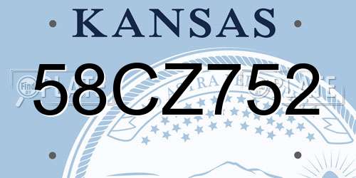 58CZ752 Kansas License Plate