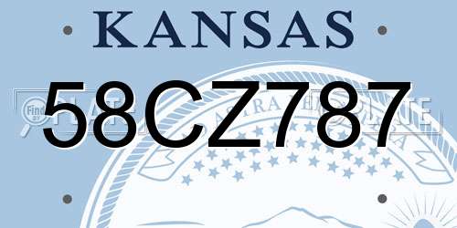 58CZ787 Kansas License Plate