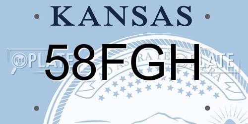 58FGH Kansas License Plate
