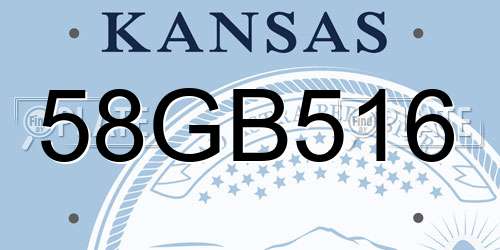 58GB516 Kansas License Plate