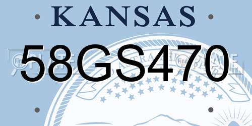 58GS470 Kansas License Plate