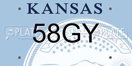 58GY Kansas License Plate