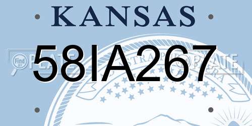 58IA267 Kansas License Plate