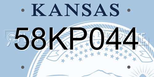 58KP044 Kansas License Plate