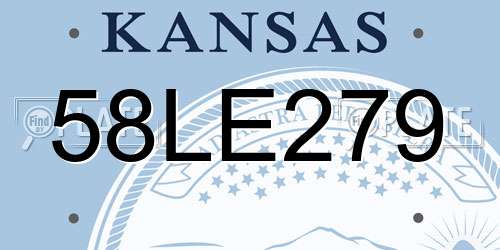 58LE279 Kansas License Plate
