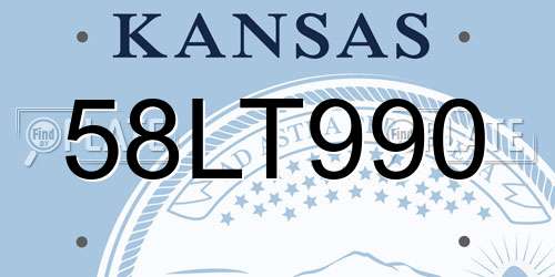 58LT990 Kansas License Plate