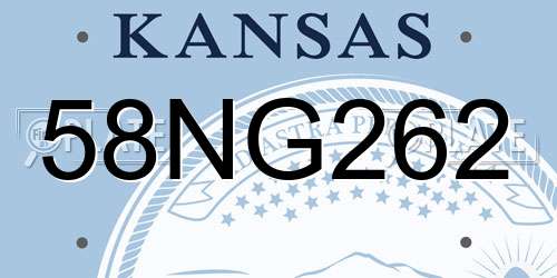 58NG262 Kansas License Plate