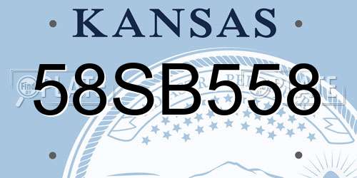 58SB558 Kansas License Plate