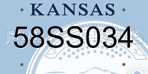 58SS034 Kansas License Plate